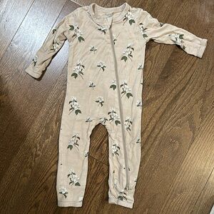 Brown magnolia long sleeve kyte baby romper